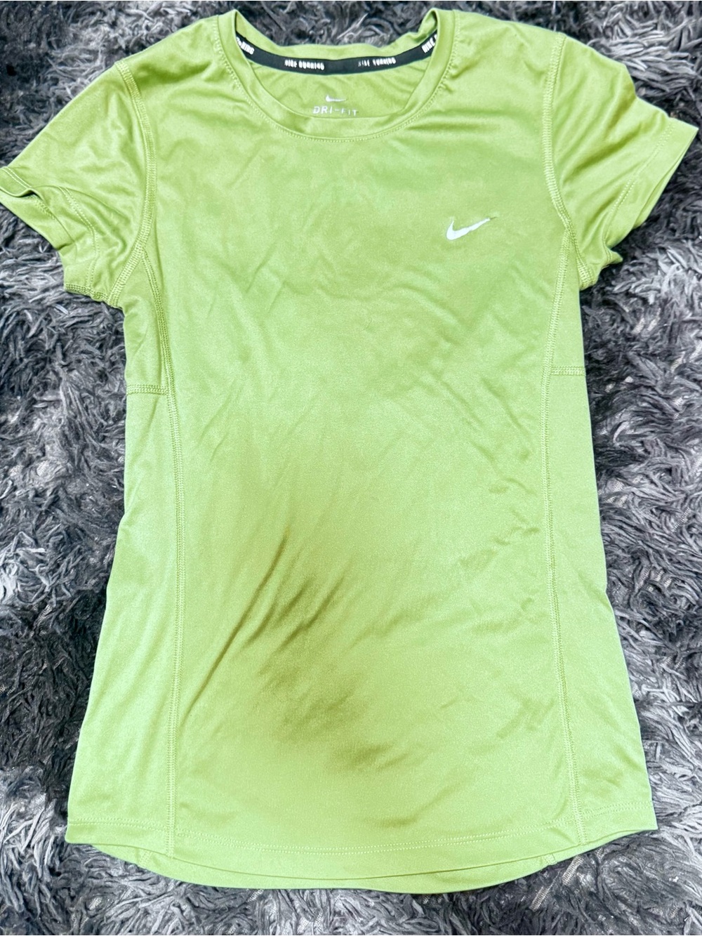 Nike Women's Lime Green Dri-FIT Short Sleeve Tee